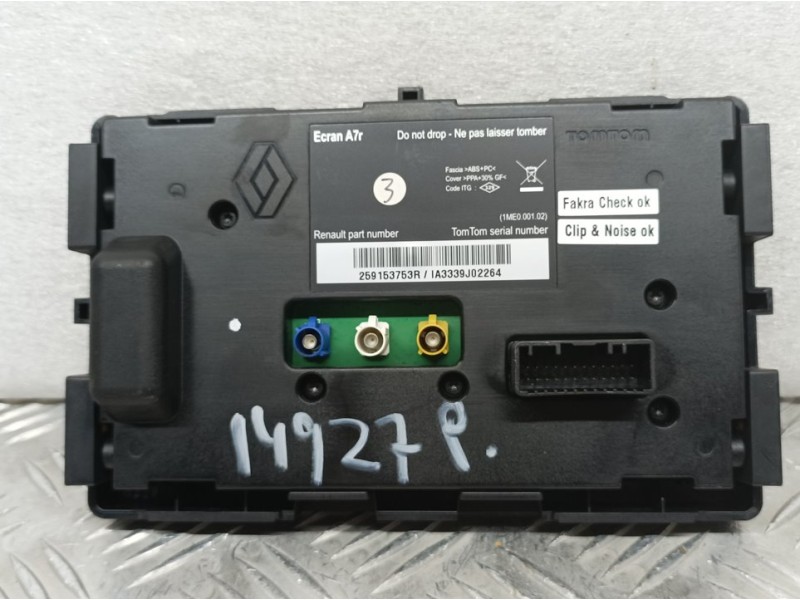 Recambio de sistema navegacion gps para renault scenic iii dynamique referencia OEM IAM 259153753R  TOMTOM
