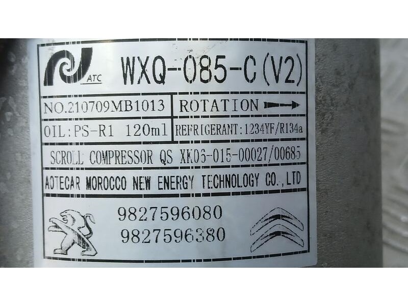 Recambio de compresor aire acondicionado para opel corsa f (p2jo) 1.2 (68) referencia OEM IAM 9827596080 210709MB1013 WXQ085C