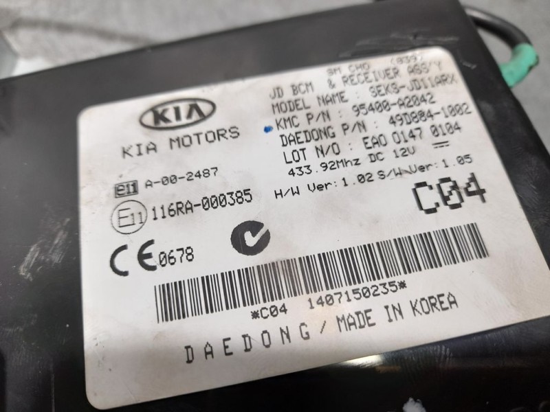 Recambio de modulo electronico para kia cee´d attract referencia OEM IAM 95400A2042  