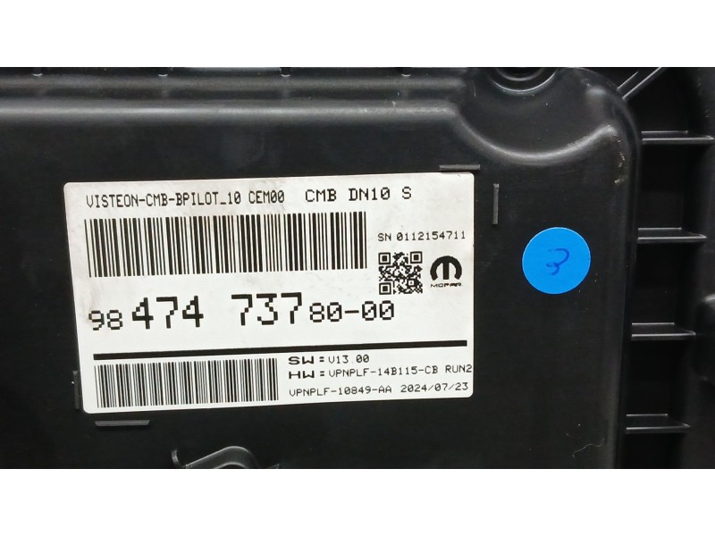 Recambio de cuadro instrumentos para jeep avenger (j2) electric referencia OEM IAM 9847473780  0112154711