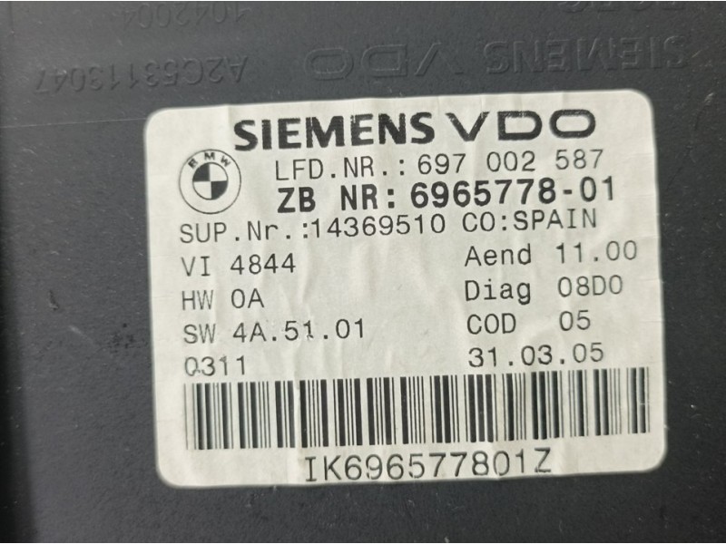 Recambio de cuadro instrumentos para bmw serie 3 berlina (e90) 320d referencia OEM IAM 696577801 A2C53112497 SIEMENS VDO