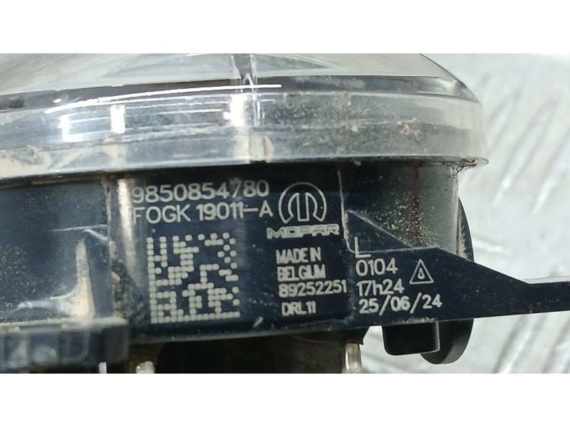 Recambio de faro antiniebla derecho para jeep avenger (j2) electric referencia OEM IAM 9850854780  89252251