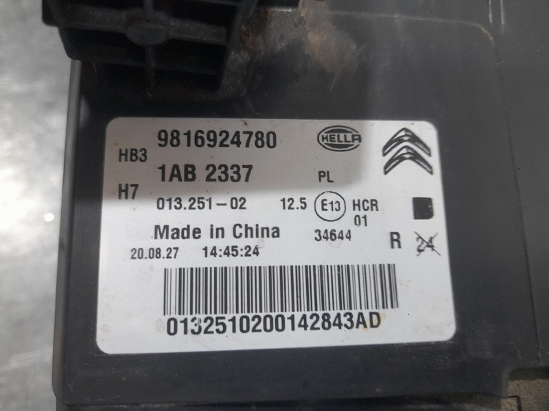 Recambio de faro derecho para citroën c5 aircross (ac_, aj_, ar_, a4_) 1.2 puretech 130 (arhnsj) referencia OEM IAM 9816924780 1
