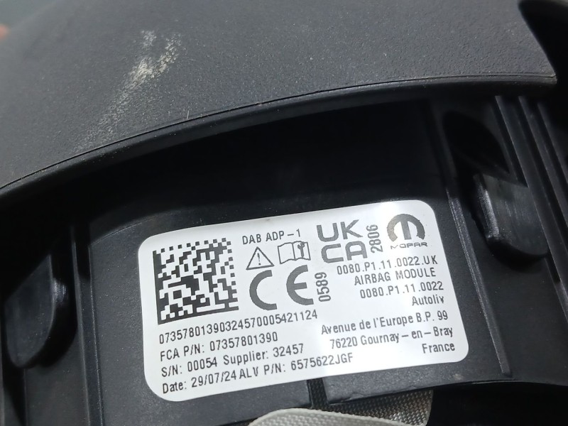 Recambio de kit airbag para jeep avenger (j2) electric referencia OEM IAM 735780139 C/ SALPICADERO SIN CENTRALITA ROZADO 