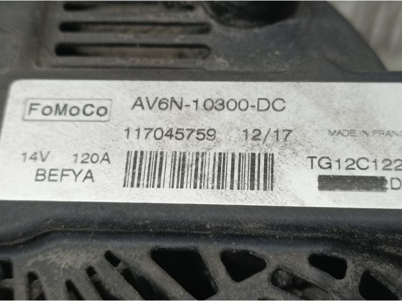 Recambio de alternador para ford fiesta (ccn) trend referencia OEM IAM AV6N10300DC 117045759 