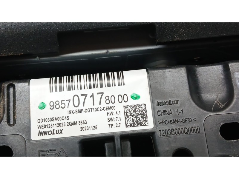 Recambio de sistema navegacion gps para jeep avenger (j2) electric referencia OEM IAM 9857071780 INNOLUX GD103SA00C4S