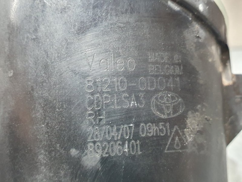 Recambio de faro antiniebla derecho para toyota auris luna+ referencia OEM IAM 812100D041 89206401 VALEO