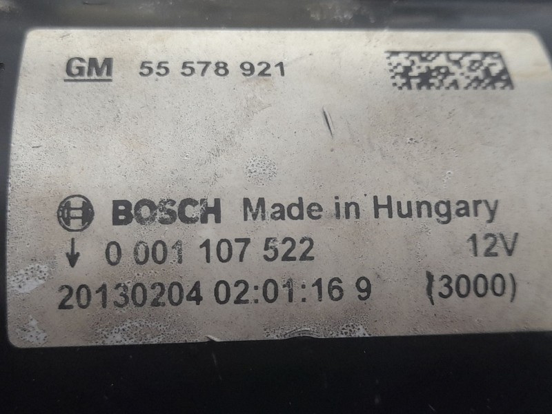 Recambio de motor arranque para opel astra j sedán 1.4 turbo (69) referencia OEM IAM 55578921 BOSCH 0001107522 