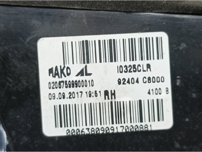 Recambio de piloto trasero derecho para hyundai i20 fresh referencia OEM IAM 92404C8000  INTERIOR MAKO