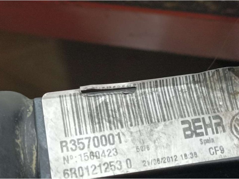 Recambio de radiador agua para skoda fabia (5j2 ) ambition referencia OEM IAM 6R0121253 R3570001 BEHR