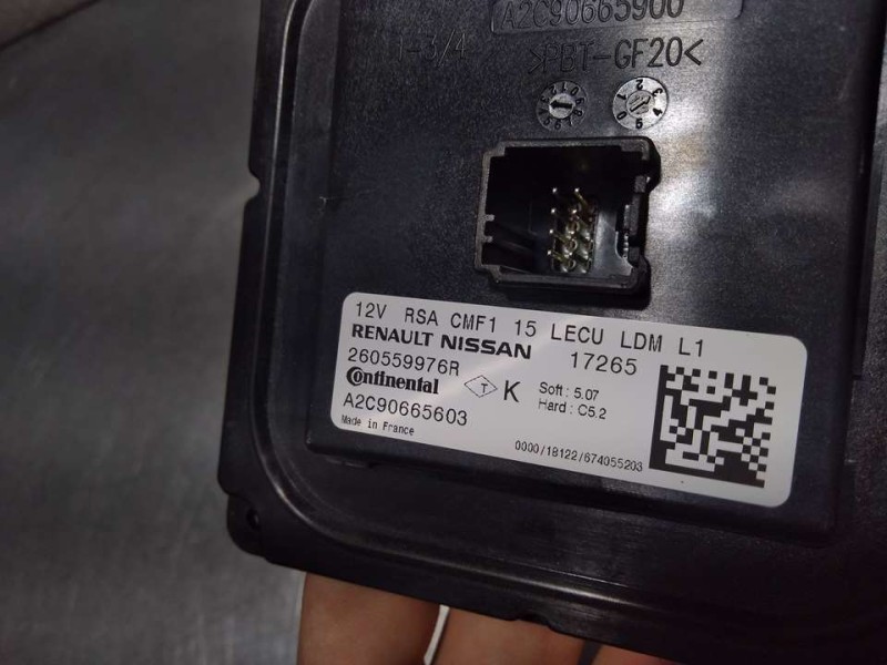 Recambio de centralita faro para renault megane iv berlina 5p business referencia OEM IAM 260559976R A2C90665603 CONTINENTAL DCH