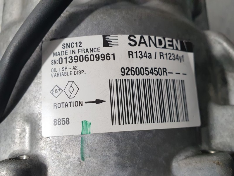 Recambio de compresor aire acondicionado para renault clio v zen referencia OEM IAM 926005450R SNC12 SANDEN