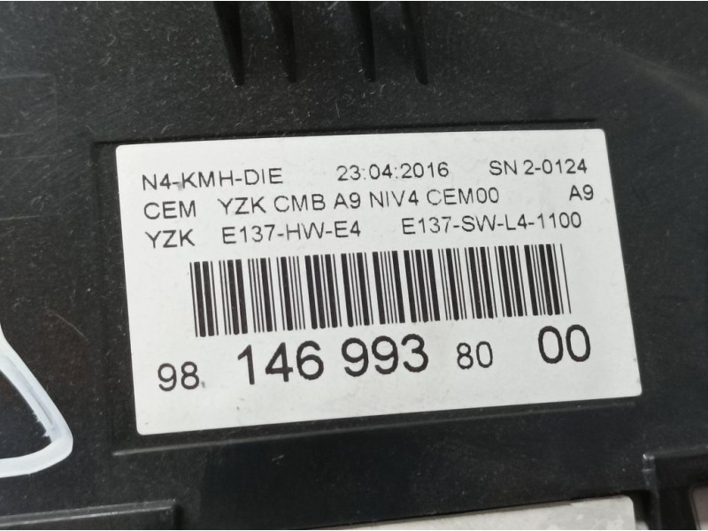 Recambio de cuadro instrumentos para peugeot 2008 (--.2013) allure referencia OEM IAM 9814699380  