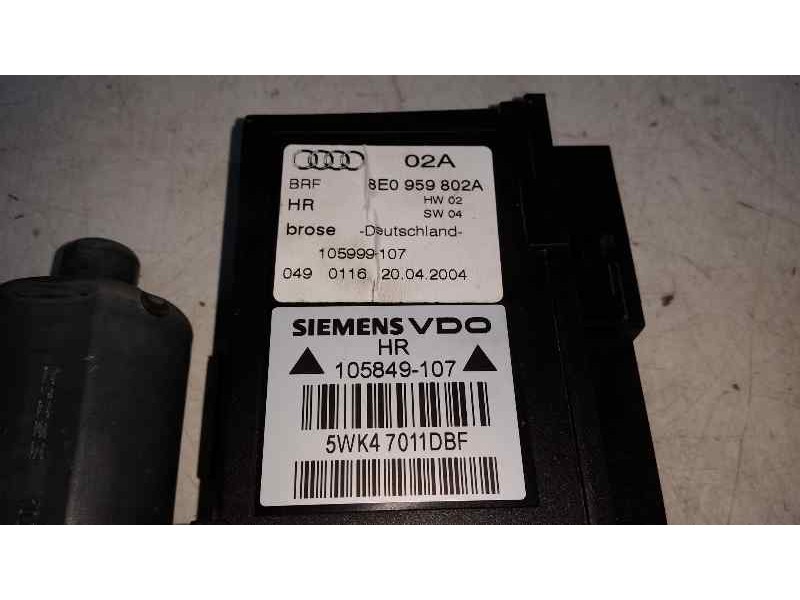 Recambio de motor elevalunas trasero derecho para audi a4 berlina (8e) 2.0 referencia OEM IAM 105849107 8E0959802A SIEMENS VDO