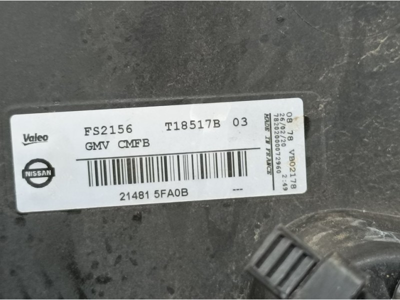 Recambio de electroventilador para nissan micra v (k14) acenta referencia OEM IAM 214815FA0B FS2156 VALEO
