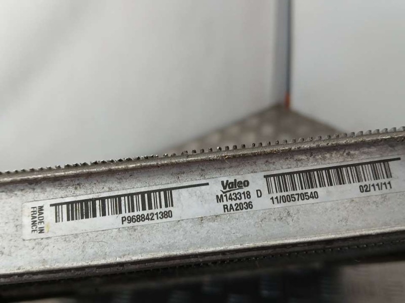 Recambio de radiador agua para peugeot 508 sw active referencia OEM IAM 9688421380 M143317D VALEO ROZADO