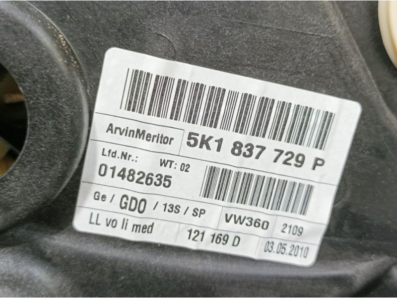 Recambio de elevalunas delantero izquierdo para volkswagen golf vi (5k1) rabbit bluemotion referencia OEM IAM 5K1937729P  ELECTR