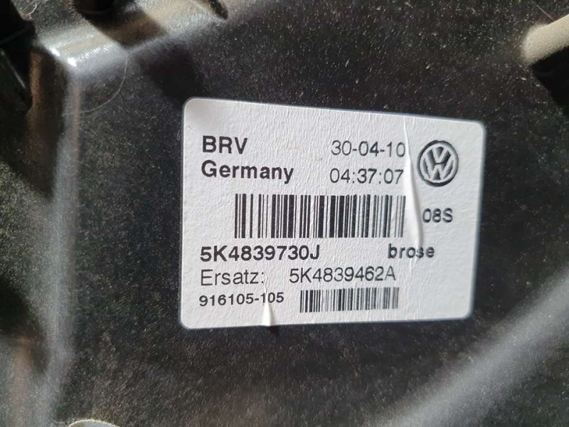 Recambio de elevalunas trasero derecho para volkswagen golf vi (5k1) rabbit bluemotion referencia OEM IAM 5K4839730J 916105105 B
