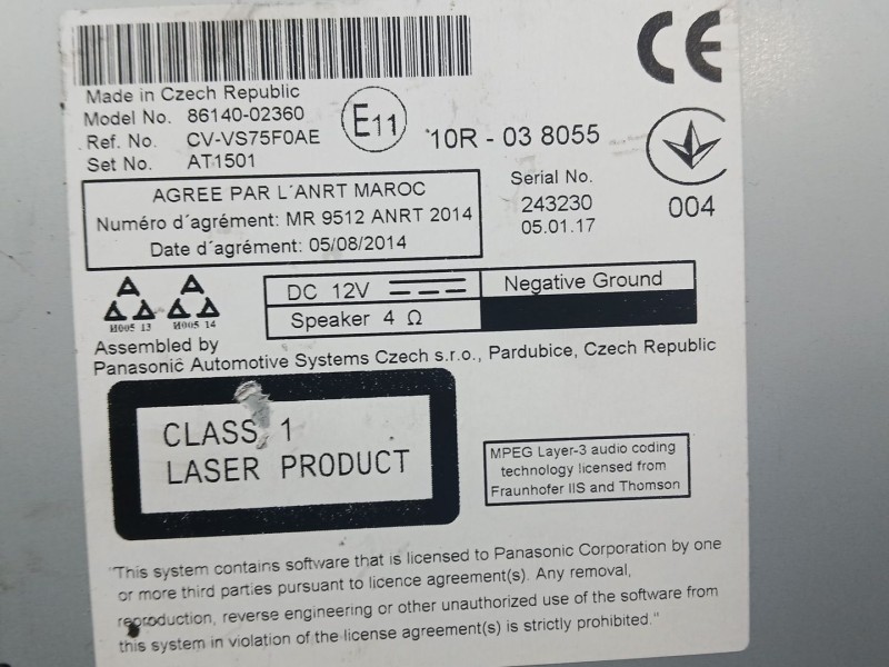 Recambio de sistema navegacion gps para toyota auris hybrid active referencia OEM IAM 8614002360  CVVS75F0AE