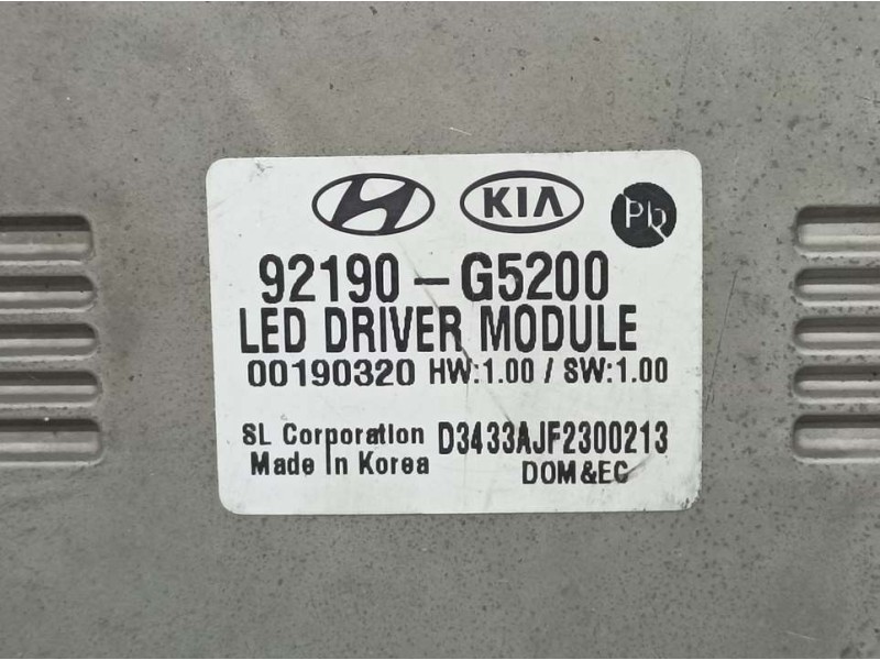 Recambio de centralita faro para kia niro concept referencia OEM IAM 92190G5200 00190320 