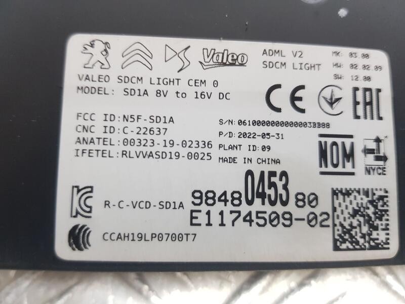 Recambio de modulo electronico para peugeot 208 (p2) active pack referencia OEM IAM 9848045380  