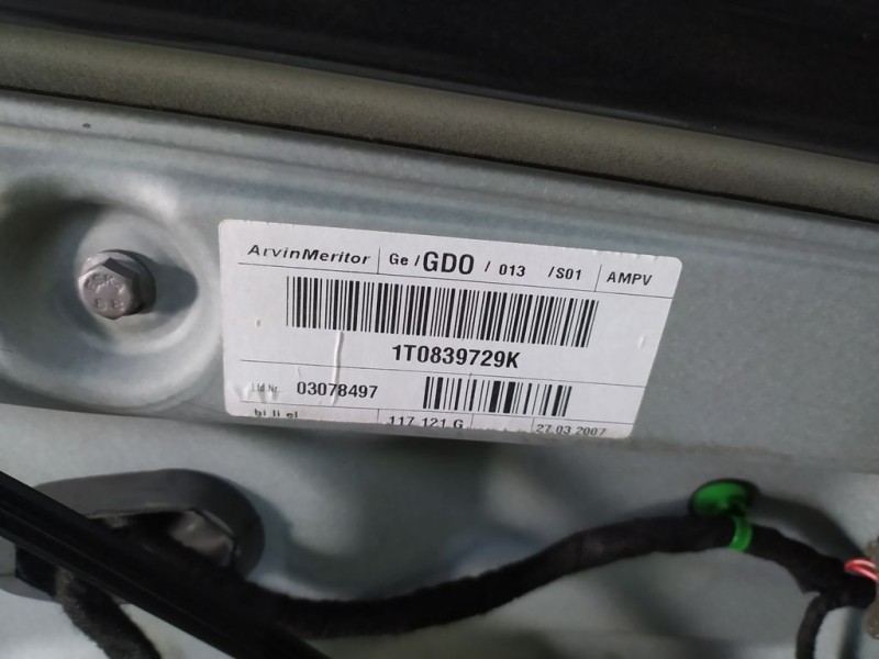 Recambio de elevalunas trasero izquierdo para volkswagen touran (1t2) highline referencia OEM IAM 1K0959708J  ELECTRICO