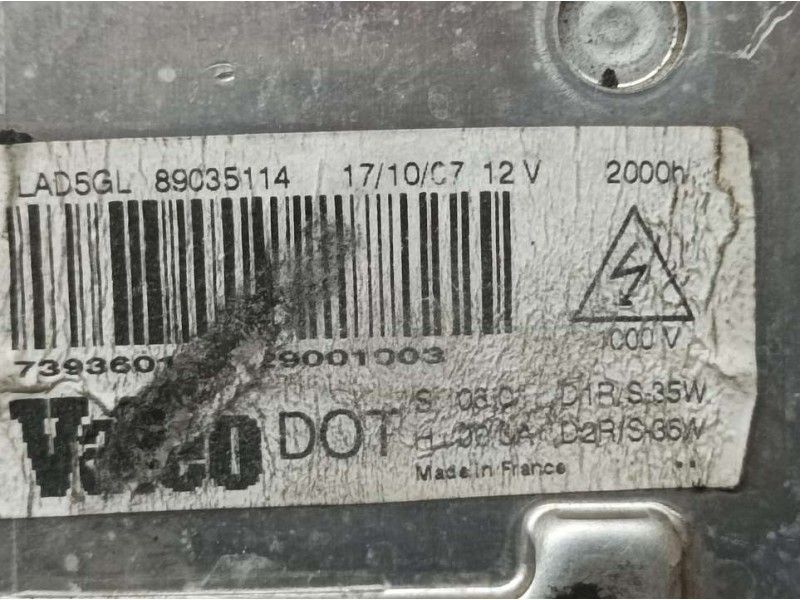 Recambio de centralita faros xenon para peugeot 607 (s2) marfil pack referencia OEM IAM 89035114  VALEO