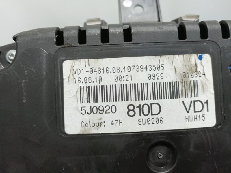 Recambio de cuadro instrumentos para skoda fabia (5j2 ) elegance referencia OEM IAM 5J0920810D A2C53356352 CONTINENTAL