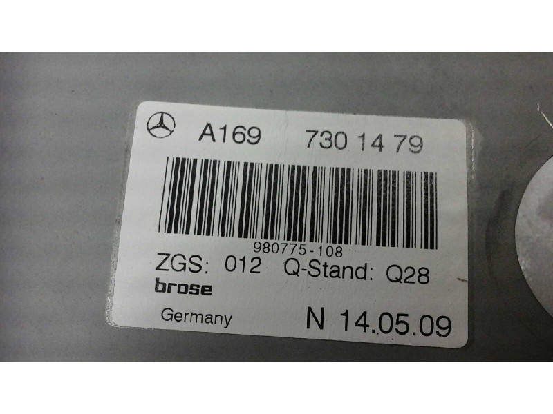 Recambio de elevalunas trasero derecho para mercedes-benz clase a (w169) 1.5 cat referencia OEM IAM A1697301479 6 PINS ELECTRICO