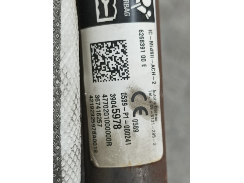 Recambio de airbag cortina delantero derecho para opel corsa e edition referencia OEM IAM 39045978 367416257 AUTOLIV