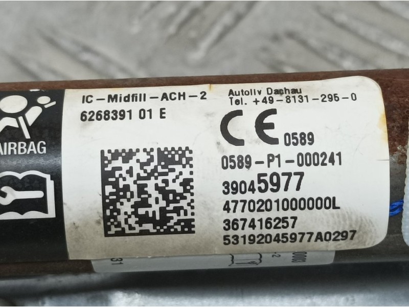 Recambio de airbag cortina delantero izquierdo para opel corsa e edition referencia OEM IAM 39045977 367416257 AUTOLIV