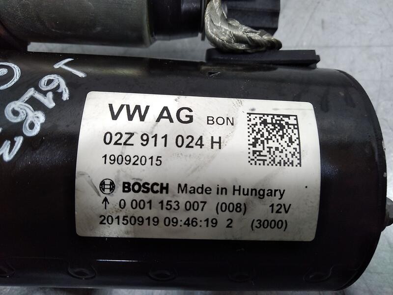 Recambio de motor arranque para volkswagen jetta (163) advance bluemotion referencia OEM IAM 02Z911024H 0001153007 BOSCH