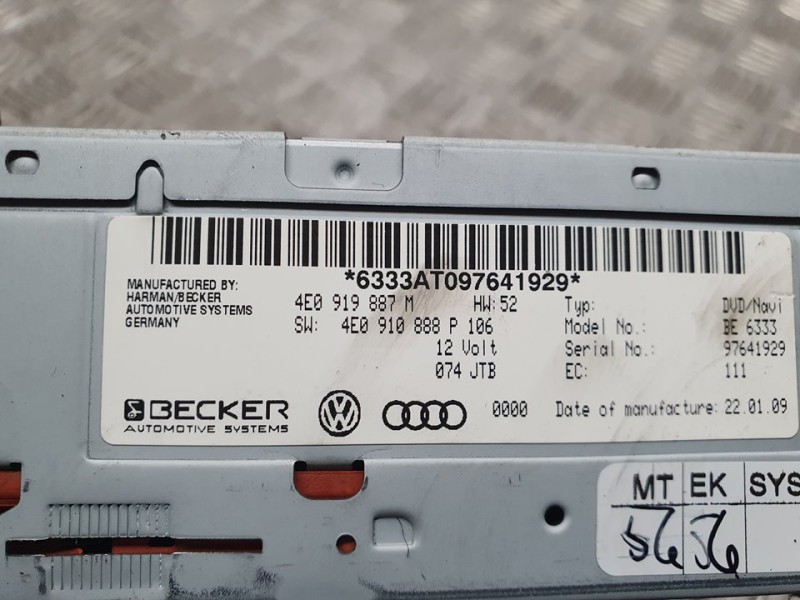 Recambio de sistema navegacion gps para audi a4 ber. (b8) básico quattro referencia OEM IAM 4E0919887M  