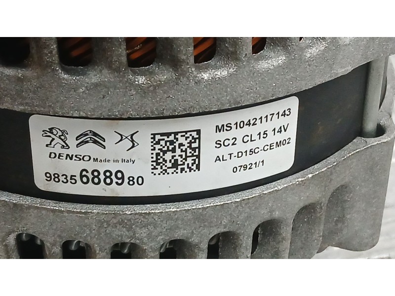 Recambio de alternador para peugeot 3008 gt line referencia OEM IAM 9835688980 DENSO MS1042117143