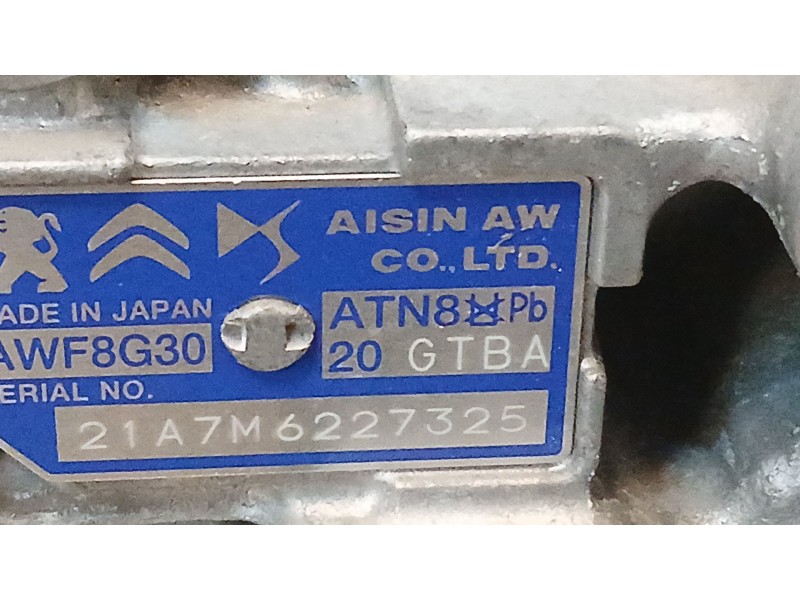 Recambio de caja cambios para peugeot 3008 gt line referencia OEM IAM 20GTBA AUTOMATICA 21A7M6227325 AWF8G30