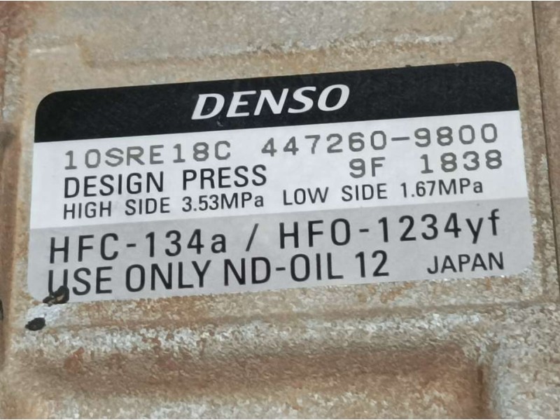 Recambio de compresor aire acondicionado para toyota land cruiser (j15) gx referencia OEM IAM 4472609800 10SRE18C DENSO