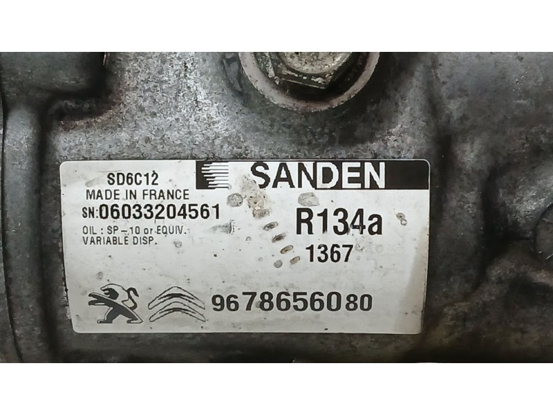 Recambio de compresor aire acondicionado para peugeot 208 i (ca_, cc_) 1.4 hdi referencia OEM IAM 9678656080 SANDEN 1367 SD6C12