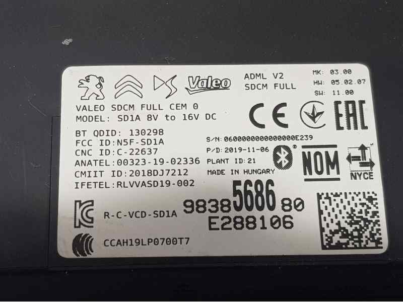 Recambio de modulo electronico para ds 3 crossback performance line referencia OEM IAM 9838568680 130298 VALEO