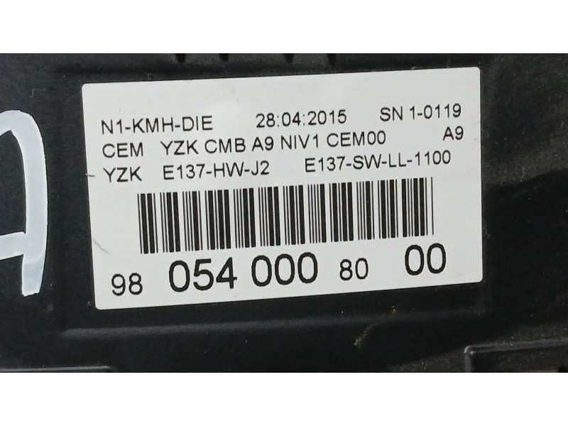 Recambio de cuadro instrumentos para peugeot 208 i (ca_, cc_) 1.4 hdi referencia OEM IAM 9805400080  SN10119