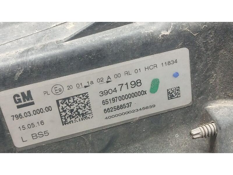 Recambio de faro izquierdo para opel astra k lim. 5türig selective referencia OEM IAM 39047198 TOCADO PULIR 662588537