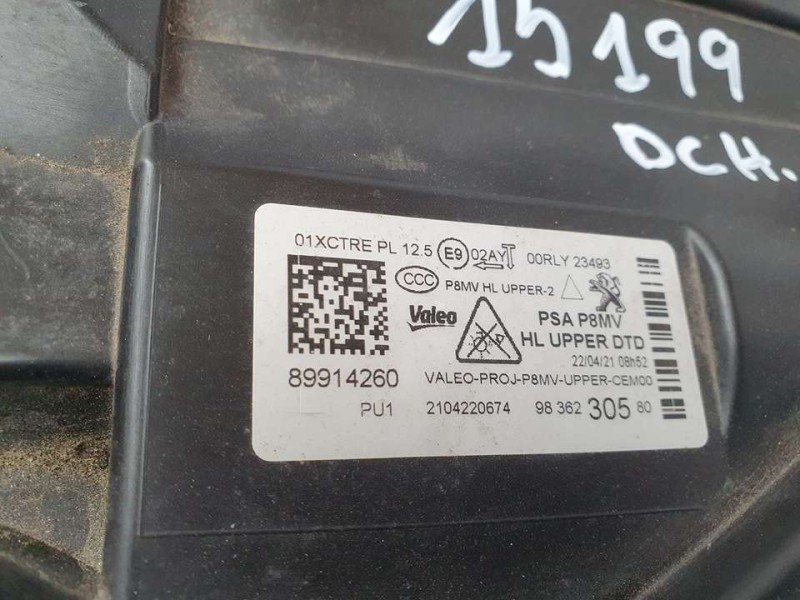 Recambio de faro derecho para peugeot 3008 gt line referencia OEM IAM 9836230580 89914260 VALEO