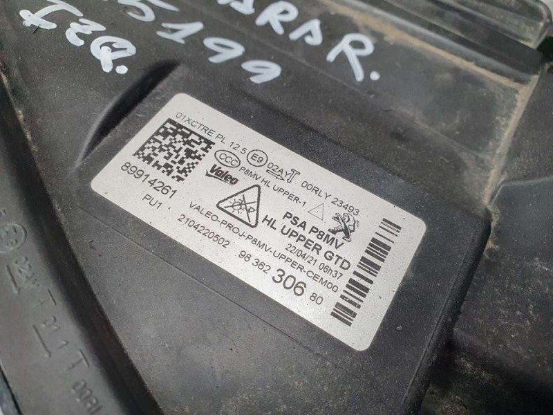 Recambio de faro izquierdo para peugeot 3008 gt line referencia OEM IAM 9836230680 89914261 VALEO