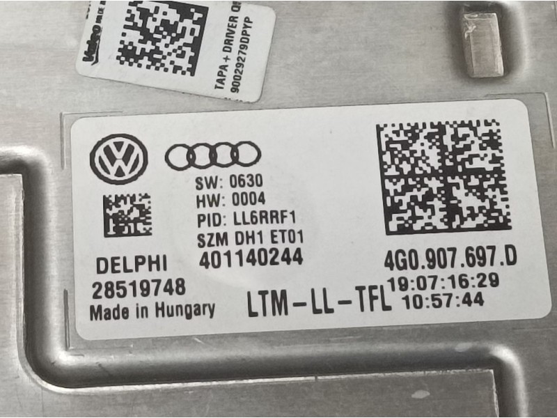 Recambio de centralita faro para audi q5 (8r) 2.0 tdi s line edition quattro (140kw) referencia OEM IAM 4G0907697D 28519748 DELP