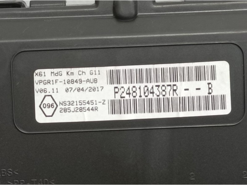 Recambio de cuadro instrumentos para renault kangoo profesional referencia OEM IAM P248104387R NS32155451Z JOHNSON CONTROLS
