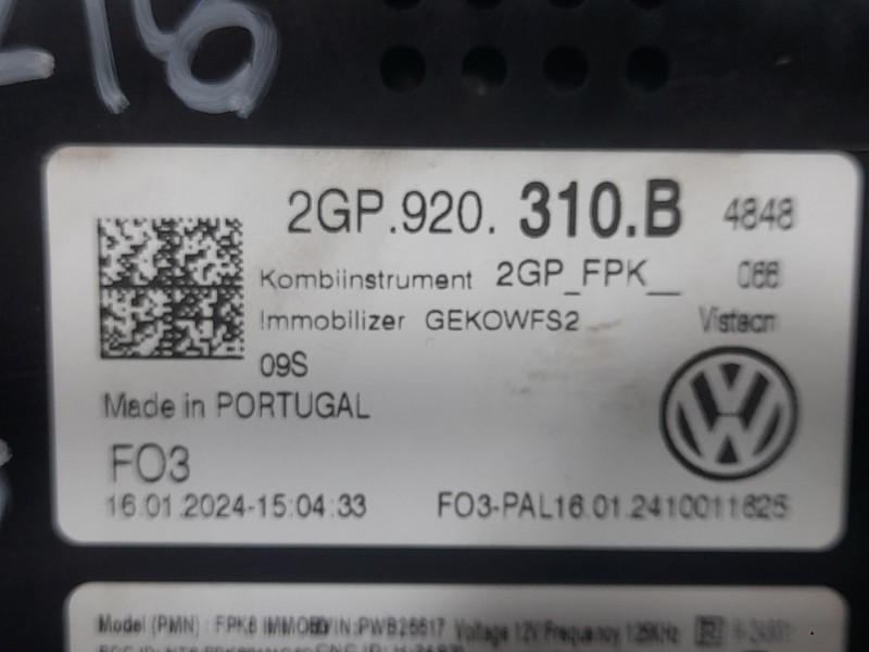 Recambio de cuadro instrumentos para volkswagen taigo (cs1) 1.0 tsi referencia OEM IAM 2GP920310B  