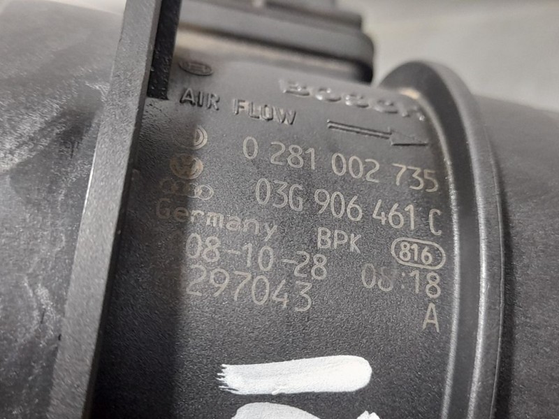 Recambio de caudalimetro para volkswagen golf vi (5k1) advance referencia OEM IAM 03G906461C 0281002735 BOSCH