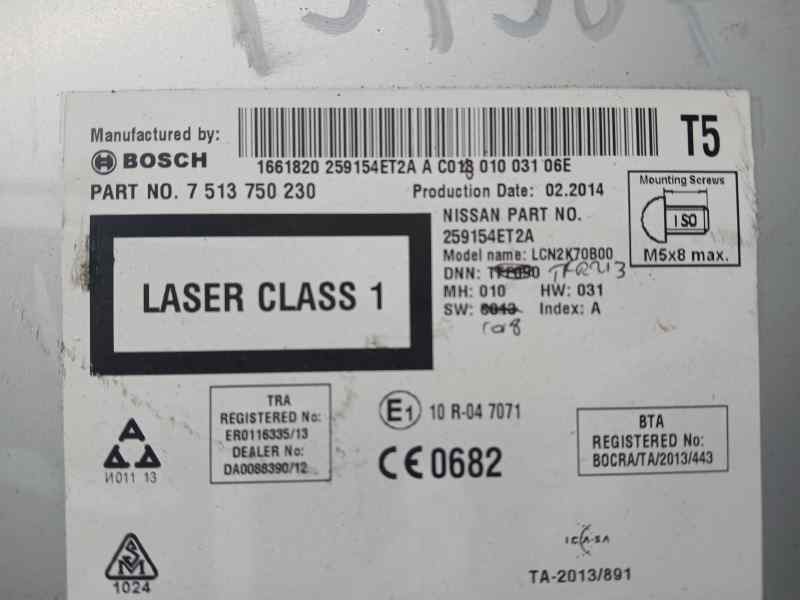 Recambio de sistema navegacion gps para nissan qashqai (j11) acenta referencia OEM IAM 259154ER2A 7513750230 BOSCH
