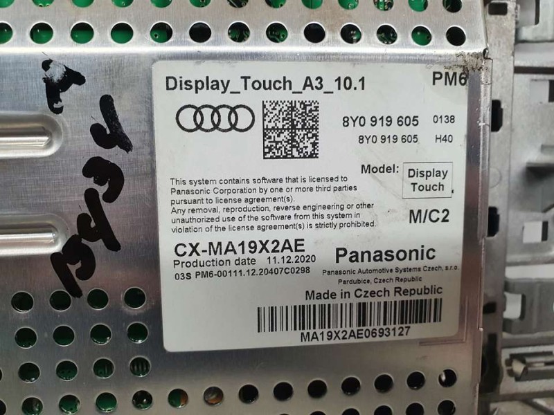 Recambio de sistema navegacion gps para audi a3 sedan (8ys) 35 tdi s line referencia OEM IAM 8Y0919605 CXMA19X2AE PANASONIC