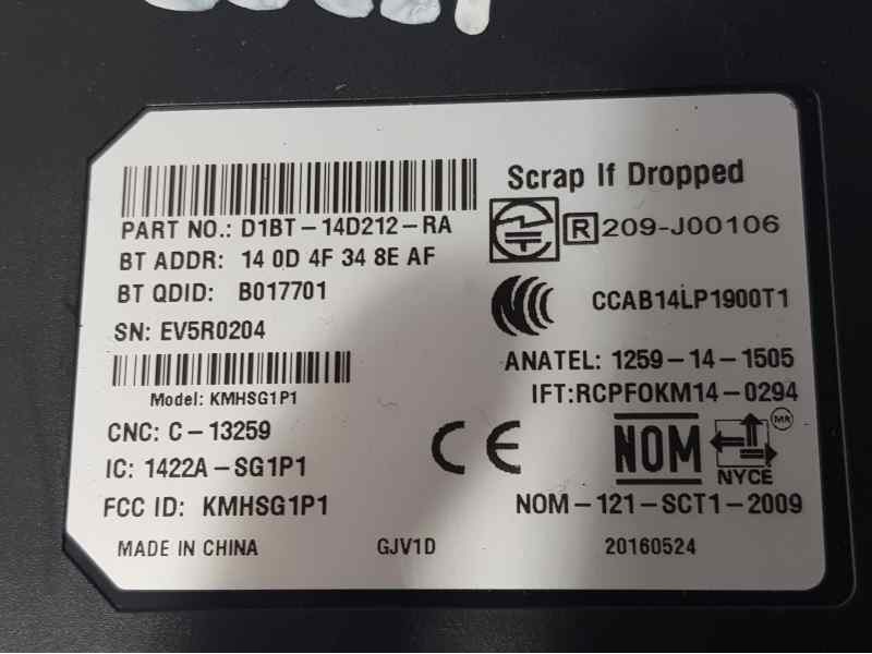 Recambio de modulo electronico para ford fiesta (ccn) trend referencia OEM IAM D1BT14D212RA B017701 