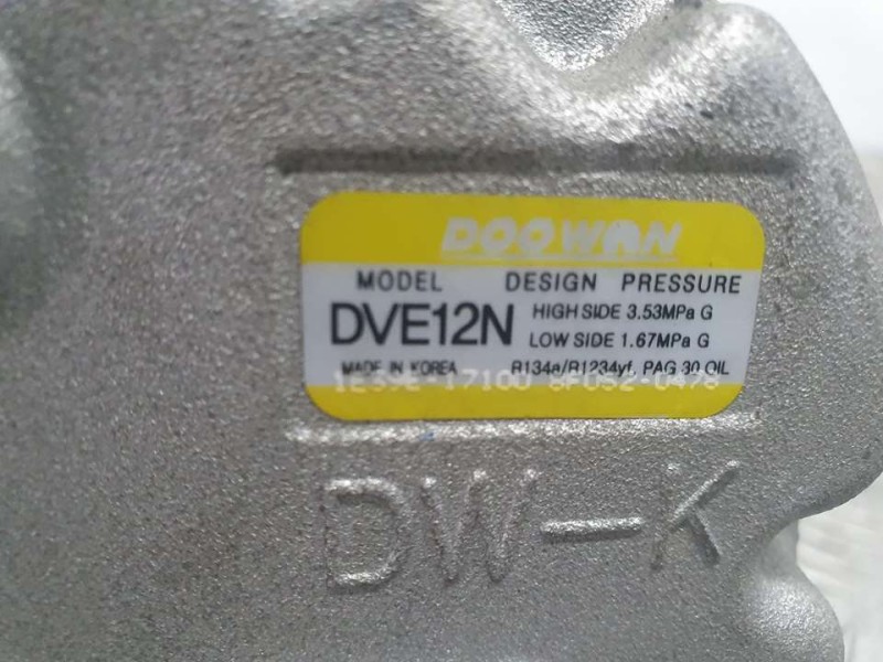 Recambio de compresor aire acondicionado para kia stonic (ybcuv) business referencia OEM IAM DVE12N DOOWON 